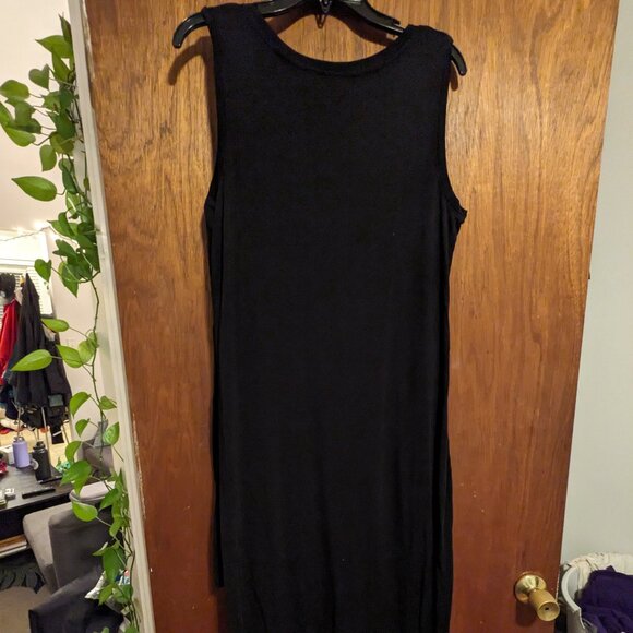 Athleta Long Black Maxi Dress with High Slit Medium - Picture 6 of 6